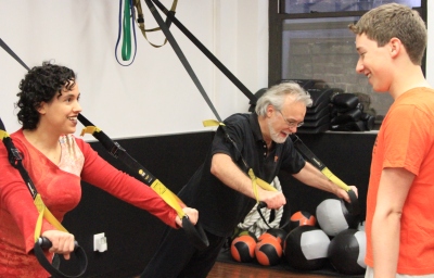 Chest Press exercise with TRX suspension trainer